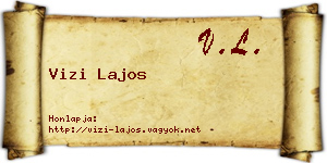 Vizi Lajos névjegykártya